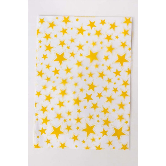 Bolsas de regalo transparente gde. estrellas amarillas Bolsas de regalo transparente gde. estrellas amarillas