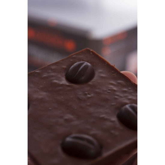 Barra de chocolate con leche al 41% y café crujiente de Sander Chocolatier 90g Barra de chocolate con leche al 41% y café crujiente de Sander Chocolatier 90g